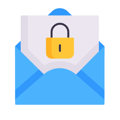 Mail Open Lock, Animated Icon, Flat