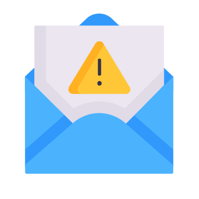 Mail Open Warning, Animated Icon, Flat