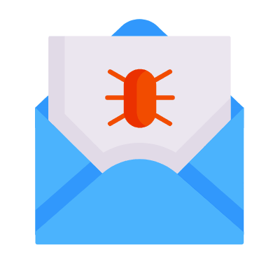Mail Open Bug, Animated Icon, Flat