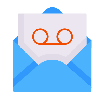 Mail Open Voicemail, Animated Icon, Flat