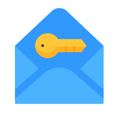 Mail Key, Animated Icon, Flat