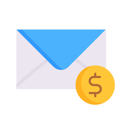 Mail Dollar, Animated Icon, Flat