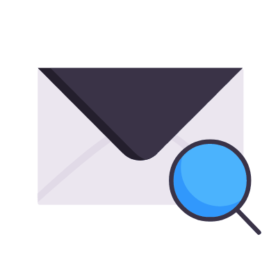 Mail Magnifier, Animated Icon, Flat