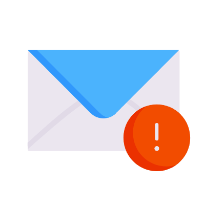 Mail Warning, Animated Icon, Flat