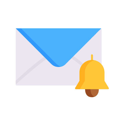 Mail Bell, Animated Icon, Flat