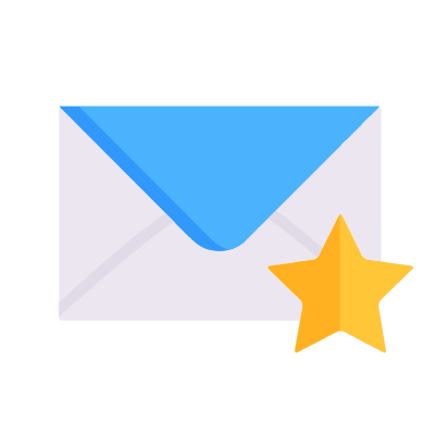 Mail Star, Animated Icon, Flat