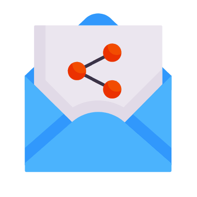 Mail Open Share, Animated Icon, Flat