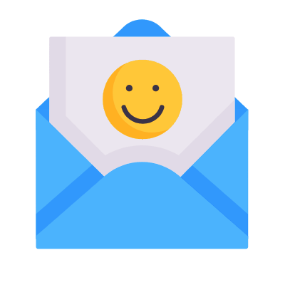 Mail Open Smile, Animated Icon, Flat