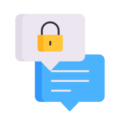 Messages Lock, Animated Icon, Flat