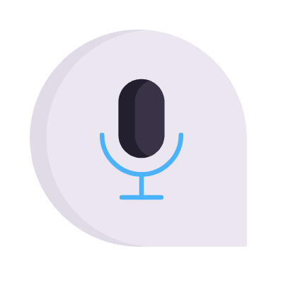 Chat Microphone, Animated Icon, Flat