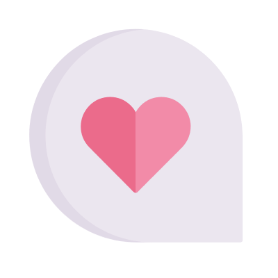 Chat Heart, Animated Icon, Flat