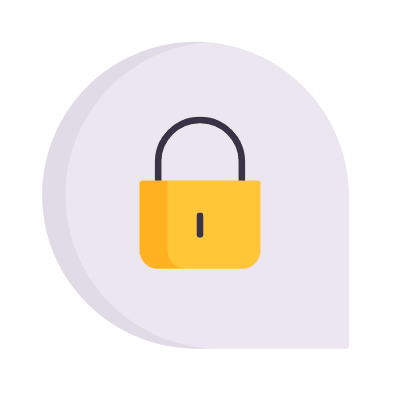Chat Lock, Animated Icon, Flat