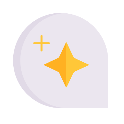 Chat Sparkles, Animated Icon, Flat