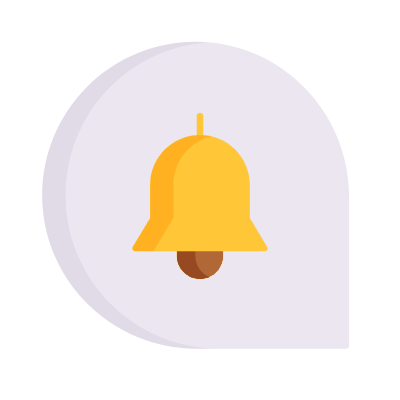Chat Bell, Animated Icon, Flat