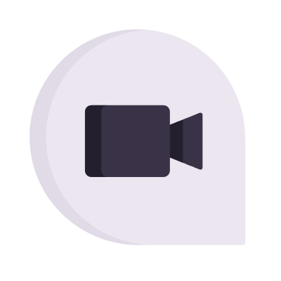 Chat Videocam, Animated Icon, Flat