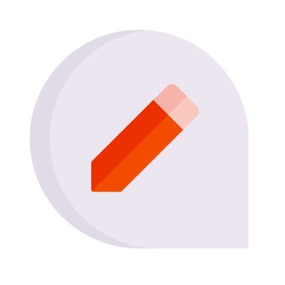 Chat Pencil, Animated Icon, Flat
