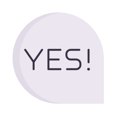 Chat Yes, Animated Icon, Flat