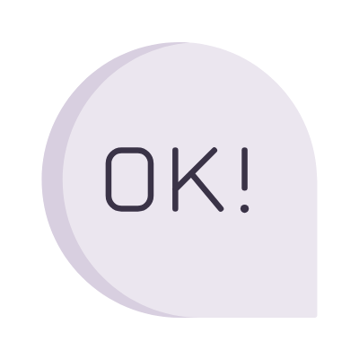 Chat OK, Animated Icon, Flat