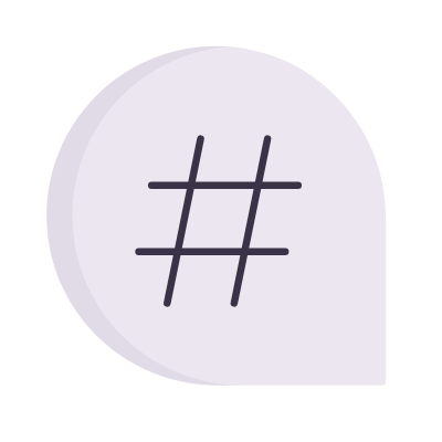 Chat Hashtag, Animated Icon, Flat