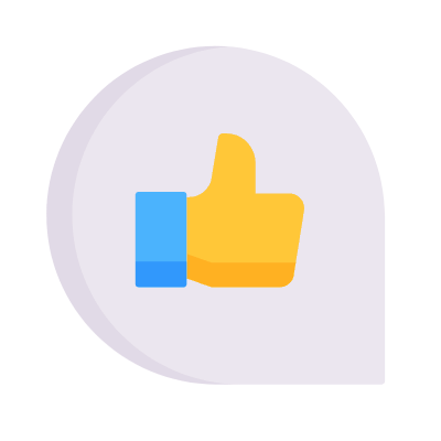 Chat Thumb Up, Animated Icon, Flat