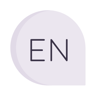 Chat English, Animated Icon, Flat