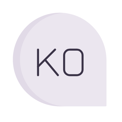 Chat Korean, Animated Icon, Flat