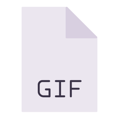File GIF, Animated Icon, Flat