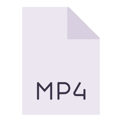 File MP4, Animated Icon, Flat