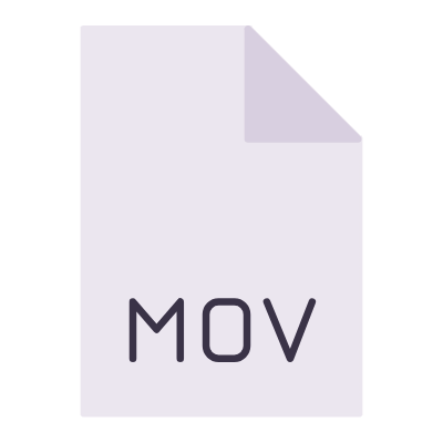 File MOV, Animated Icon, Flat