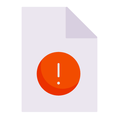File Warning, Animated Icon, Flat