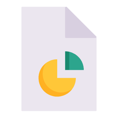 File Pie Chart, Animated Icon, Flat