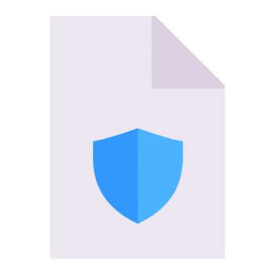 File Shield, Animated Icon, Flat