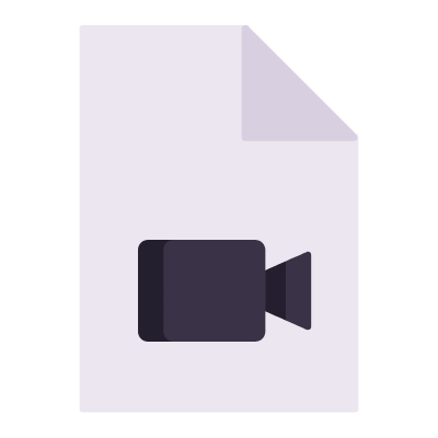 File Videocam, Animated Icon, Flat