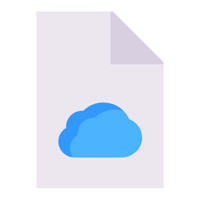 File Cloud, Animated Icon, Flat
