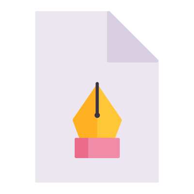 File Pen, Animated Icon, Flat