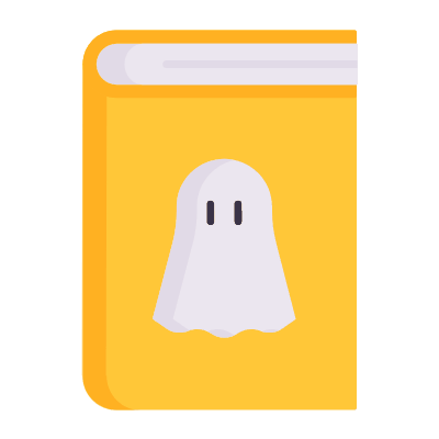 Book Ghost, Animated Icon, Flat