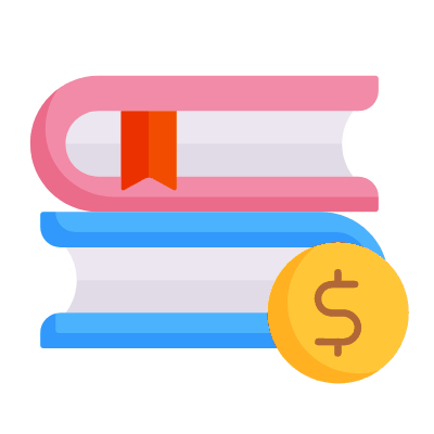 Books Dollar, Animated Icon, Flat
