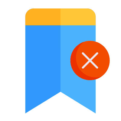 Bookmark Cross, Animated Icon, Flat