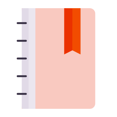 Notebook Bookmark, Animated Icon, Flat