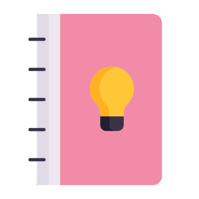 Notebook Bulb, Animated Icon, Flat