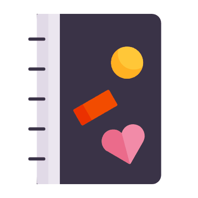 Notebook Stickers, Animated Icon, Flat