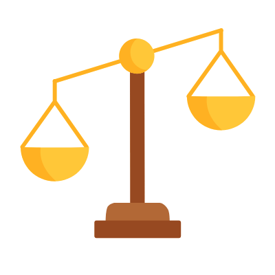 Scale Justice, Animated Icon, Flat