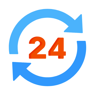24-Hour, Animated Icon, Flat