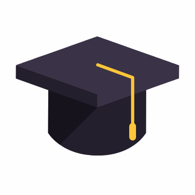 Student Cap, Animated Icon, Flat