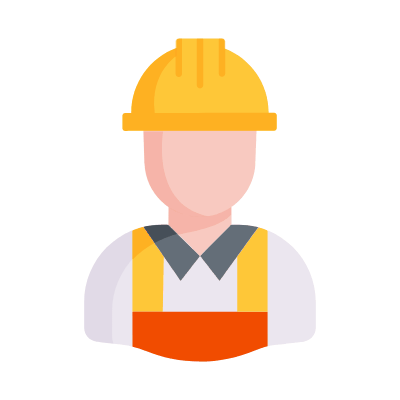 Construction Worker, Animated Icon, Flat