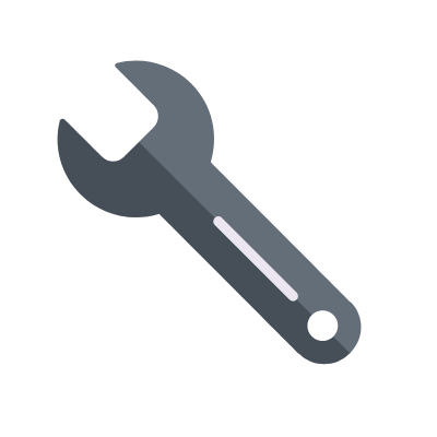 Wrench, Animated Icon, Flat
