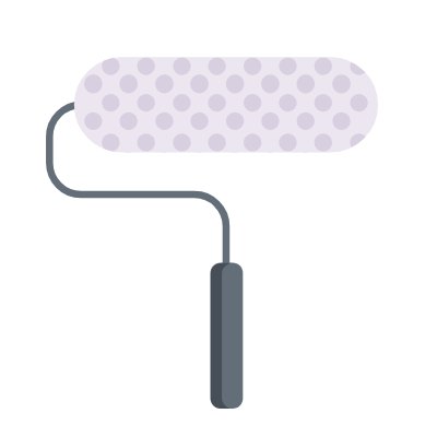 Paint Roller, Animated Icon, Flat