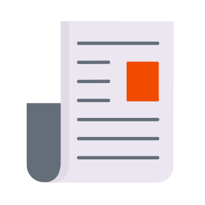Newspaper, Animated Icon, Flat