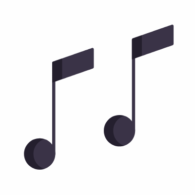 Music Notes, Animated Icon, Flat