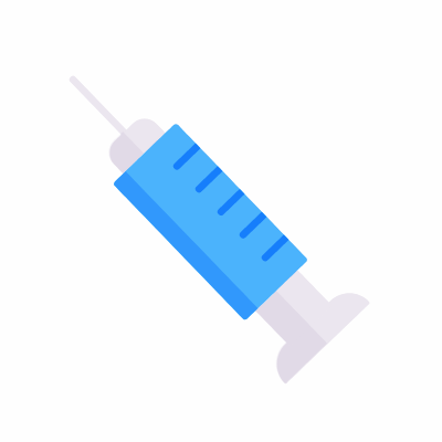Syringe, Animated Icon, Flat